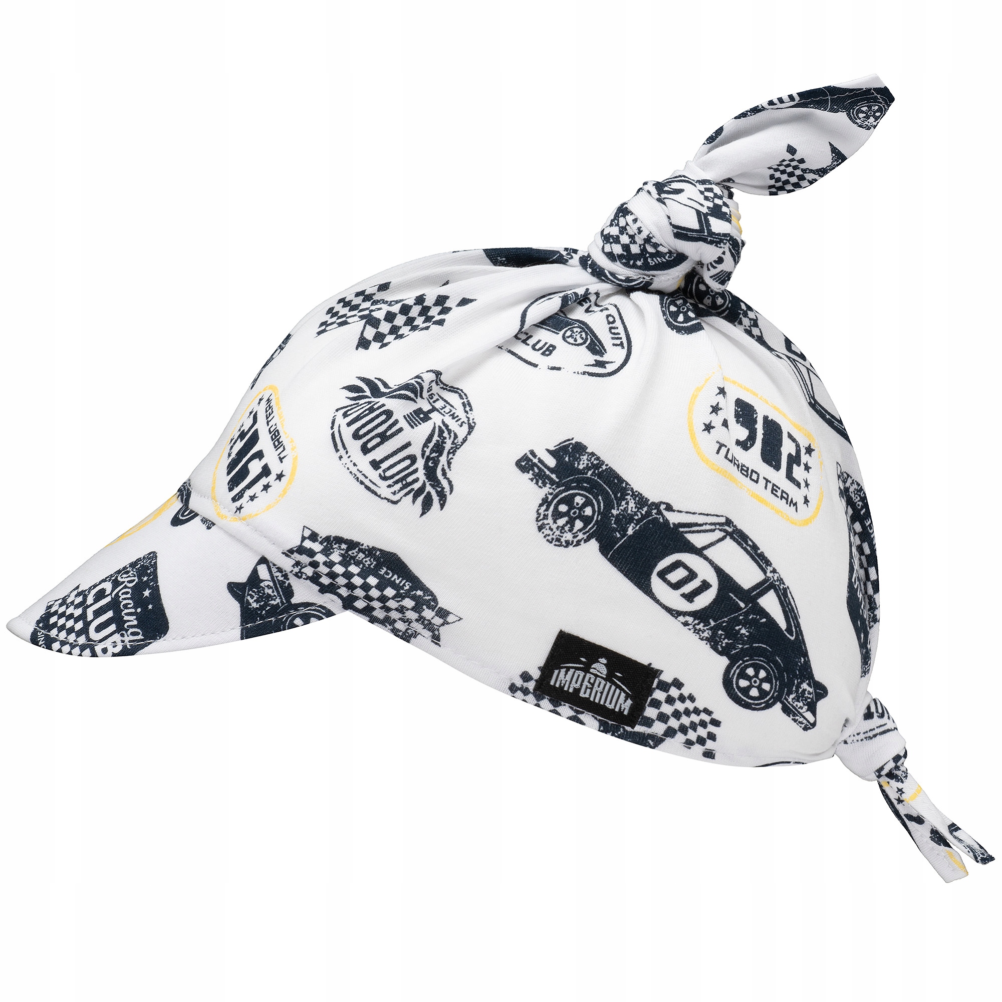 CHUSTKA z daszkiem + BANDAMKA Zestaw Biały w Auta Marka Imperium Czapek