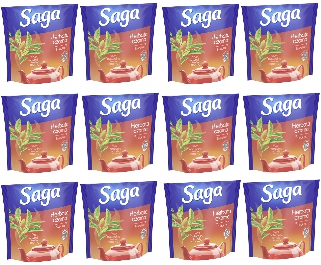 12x 75tb Saga Herbata Czarna ekspresowa Karton
