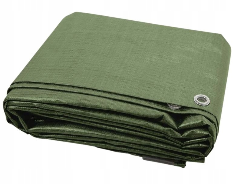 Zelená plachta 150 g 6 m x 10 m, s oky, mrazuvzdorná, voděodolná, Uv