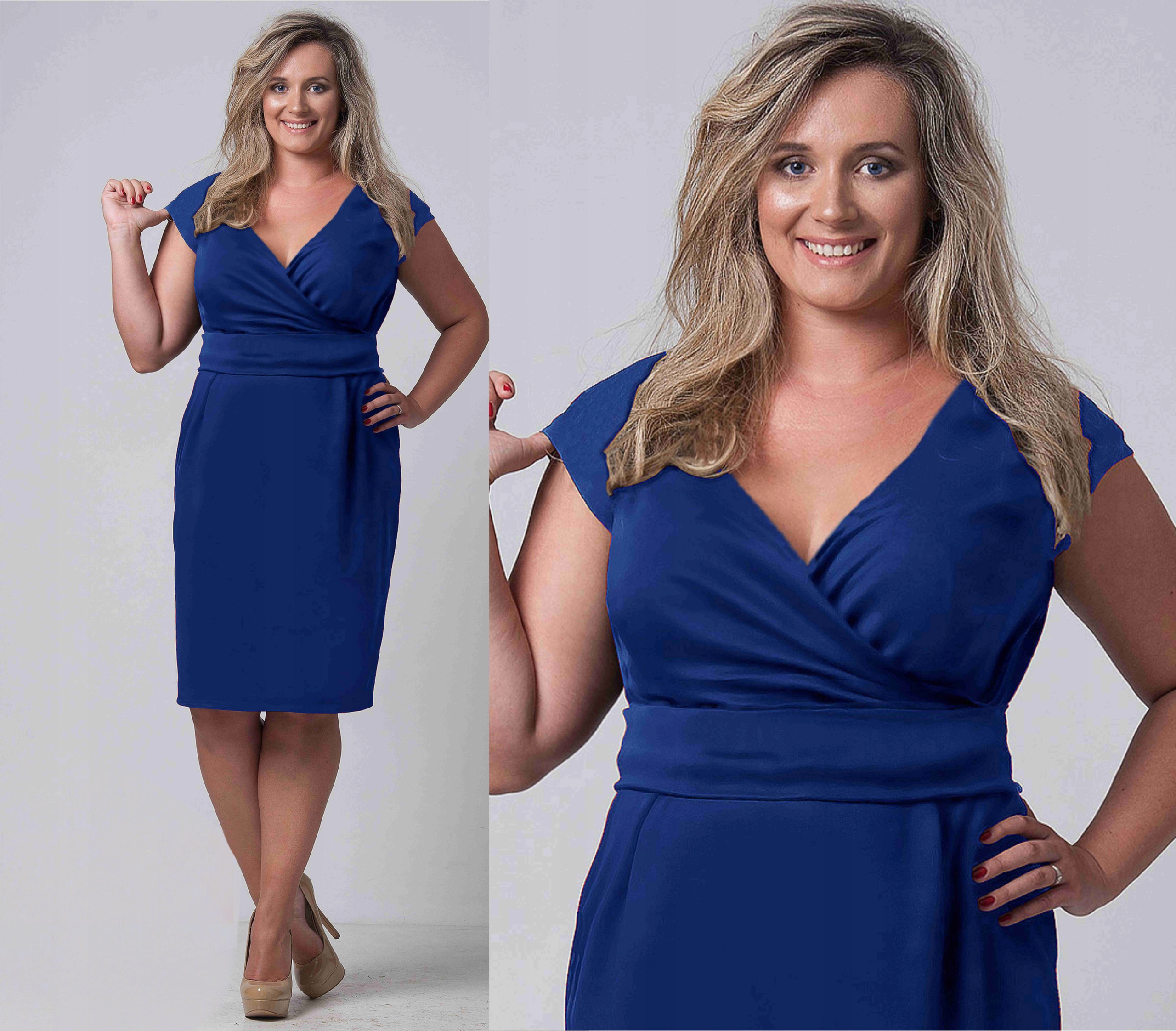 Elegantní zavinovací Šaty Celebration Svatební Hostina Plus Size (44-54) XXXL 46