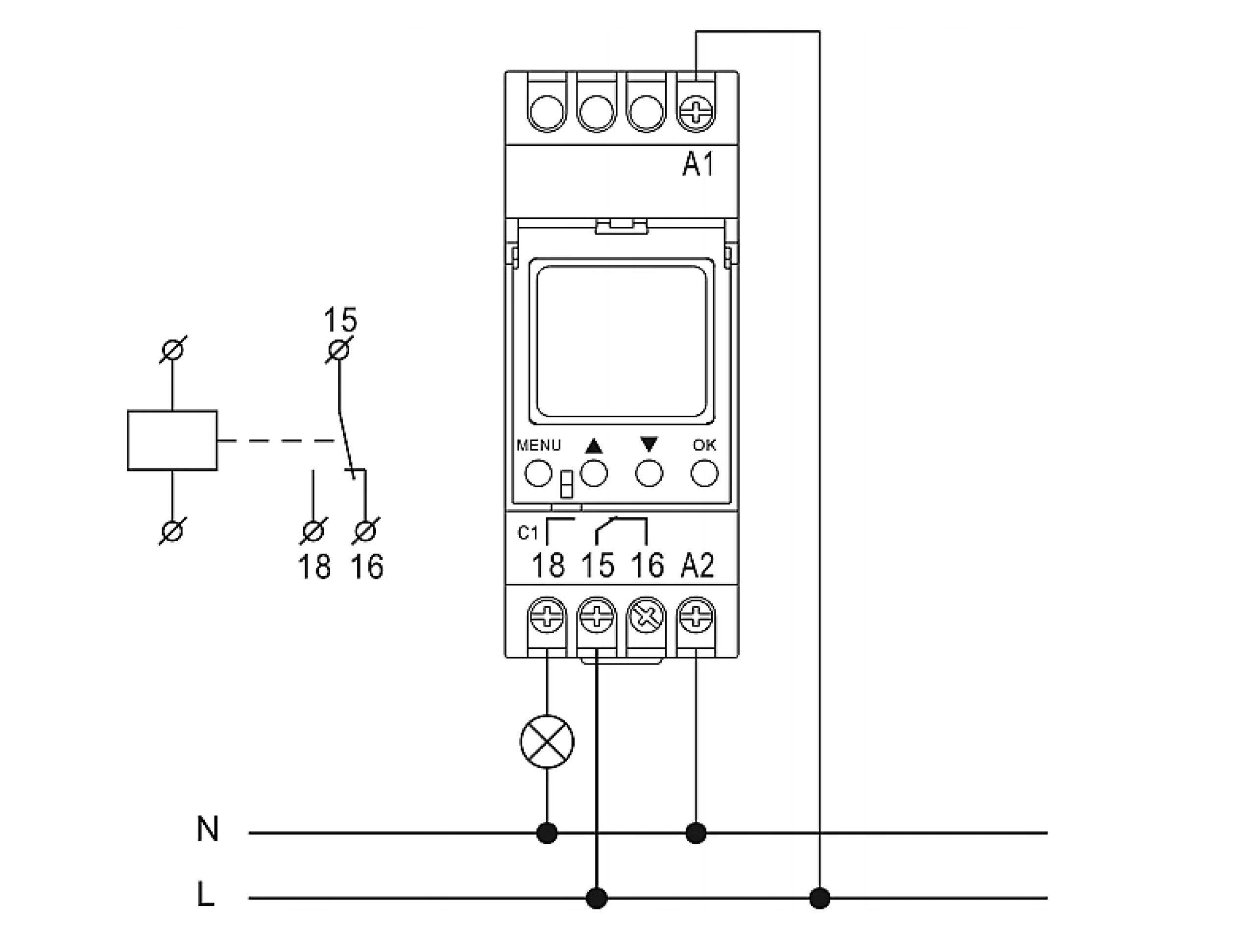 ORNO Timer Elektroniczny Programator Czasowy Wyświetlacz LCD na Szynę DIN Rodzaj programator czasowy