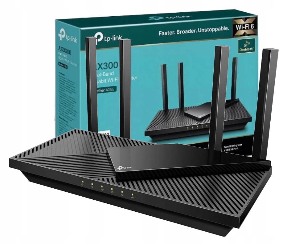 Router Tp-link Archer AX55 AX3000 Dual-band WIFI6 Ofdma Mesh 4XLAN USB-3.0