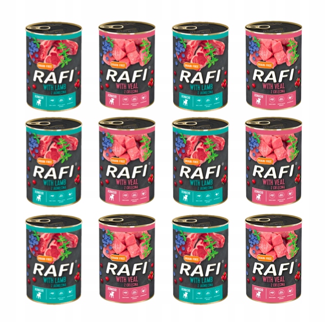Dolina Noteci Krmivo mokré Rafi Junior 12x400g mix chutí zdravé krmivo