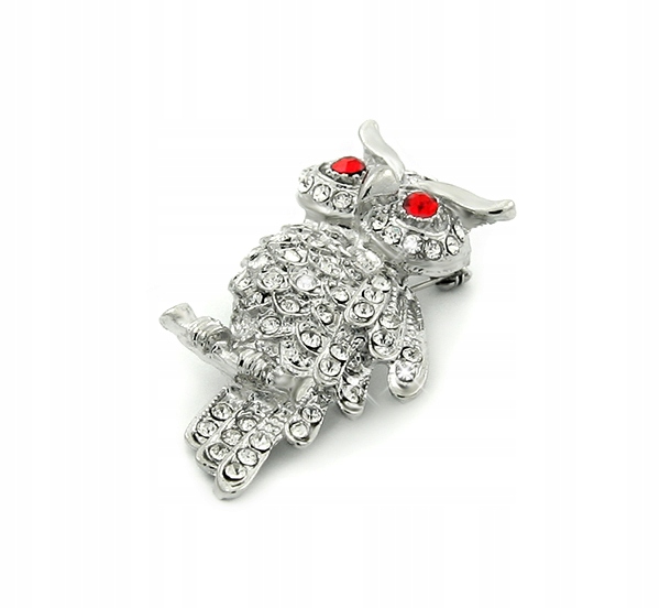 BROSZKA SOWA CZERWONE OCZY