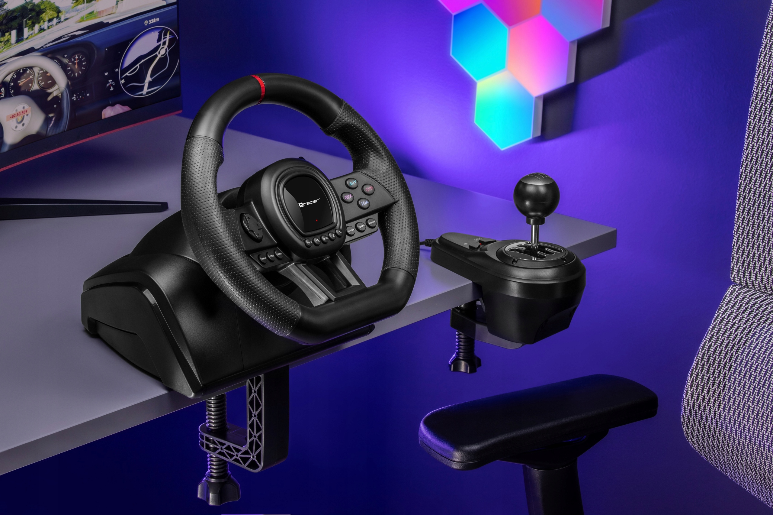 Кермо TRACER SimRacer 6в1 ПК PS4 PS3 XBOX ONE 360 SWITCH ПЕДАЛІ ПЕРЕДАЧІ Бренд tracer