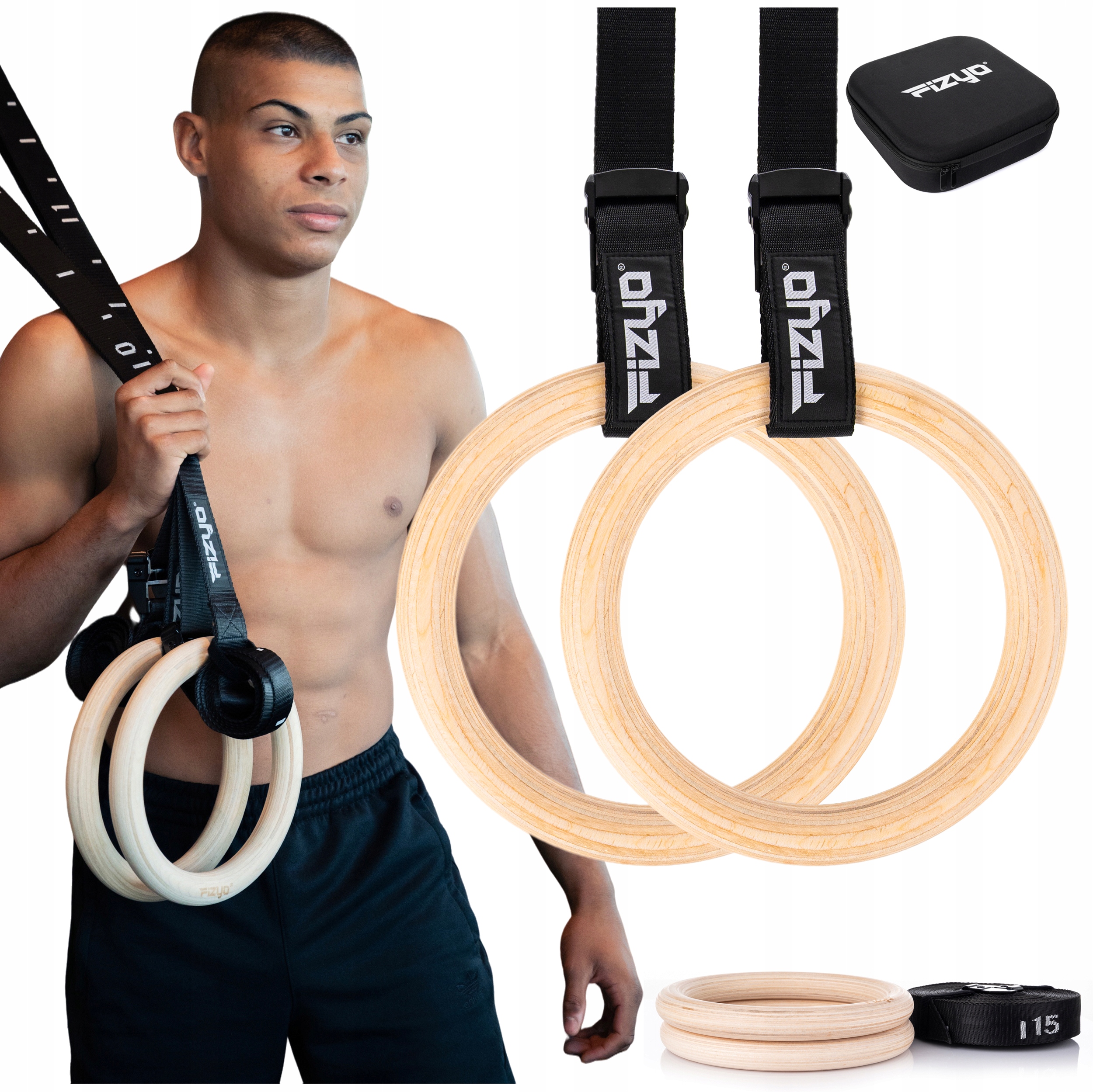 Gymnastická kolečka Fizyo Silné ráfky Kola pro fitness cvičení Dřevěná