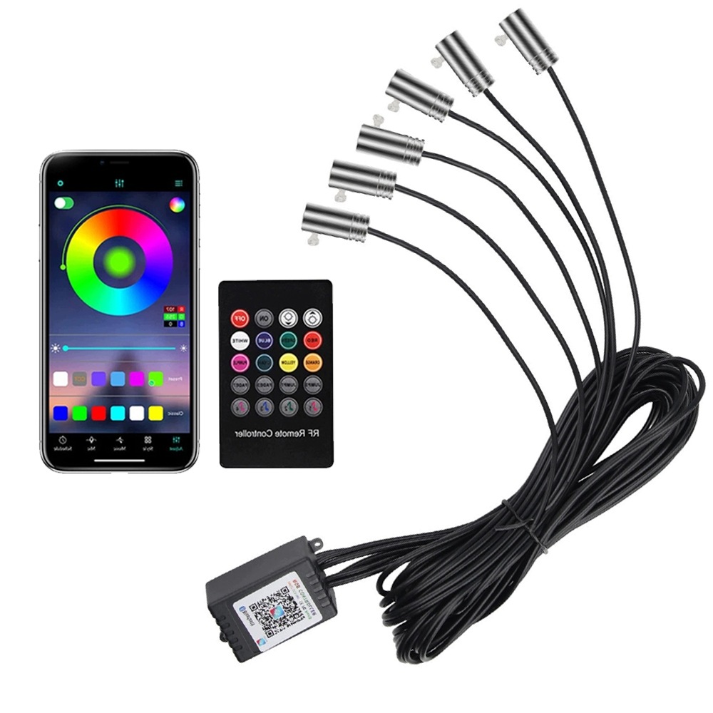 8M Led osvětlení interiéru auta Rgb 6v1 Světelná lišta s aplikací