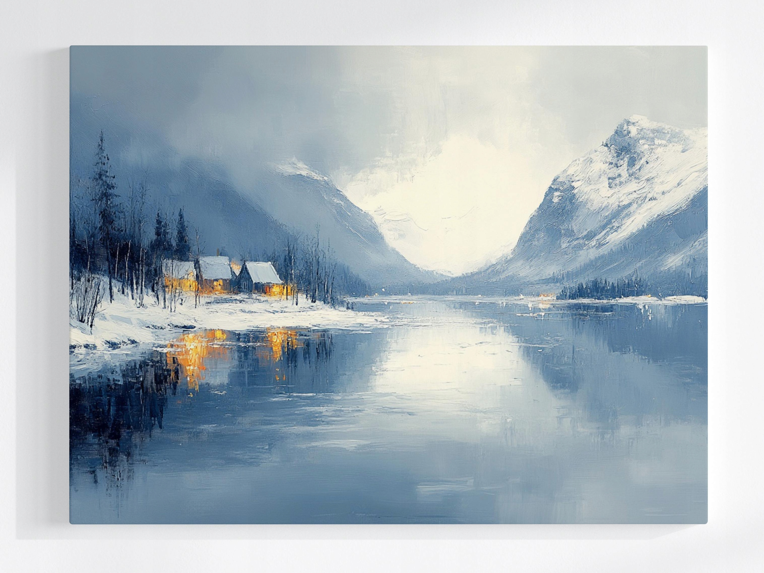 Obraz Na Plátně Canvas Skandinávie Norsko Hory Fiord Zima Sníh 100x75