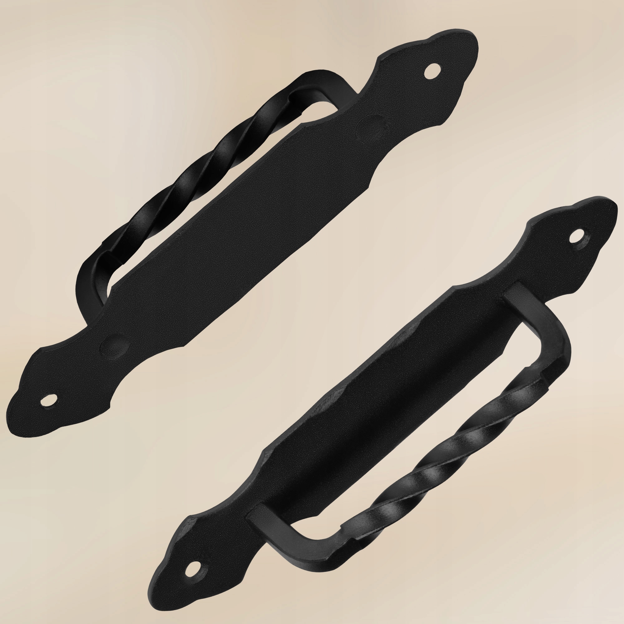 ANTABA DRZWIOWA UCHWYT POCHWYT DO DRZWI KUTA OZDOBNA CZARNA 19 CM 2 SZ Długość całkowita 19 cm