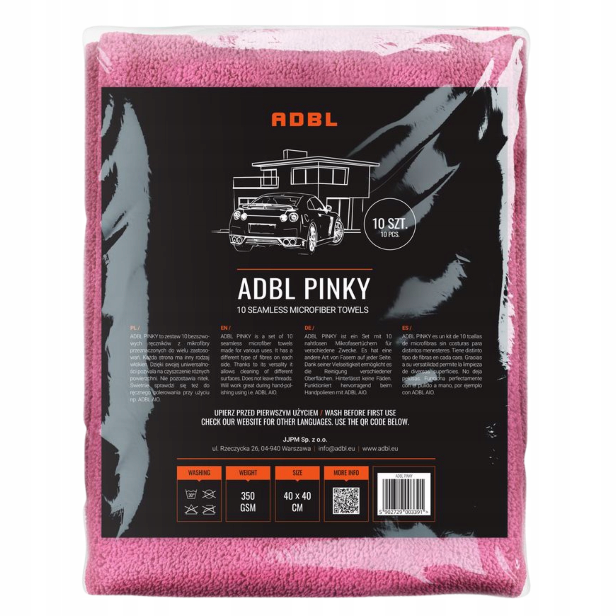 Adbl Zestaw Pinky 10x Miękkie Mikrofibry Do Lakieru Kokpitu Plastik 40x40cm