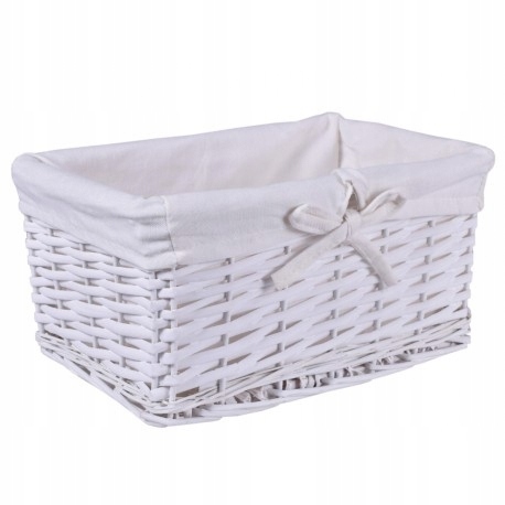 KOSZYK WIKLINOWY 30x20x15 - biały