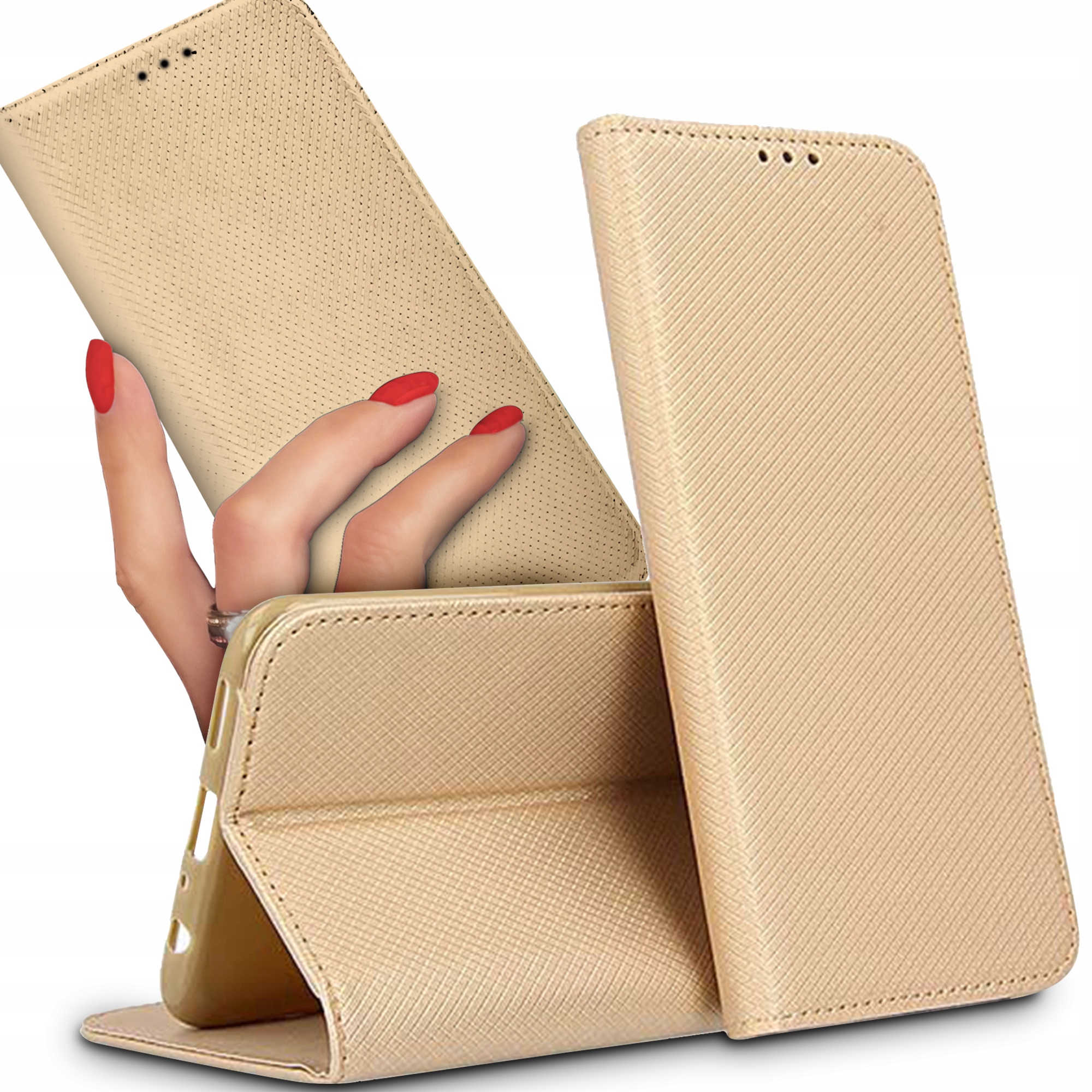 

Etui Książkowe Złoty do Vivo Y70 z Klapką Magnet