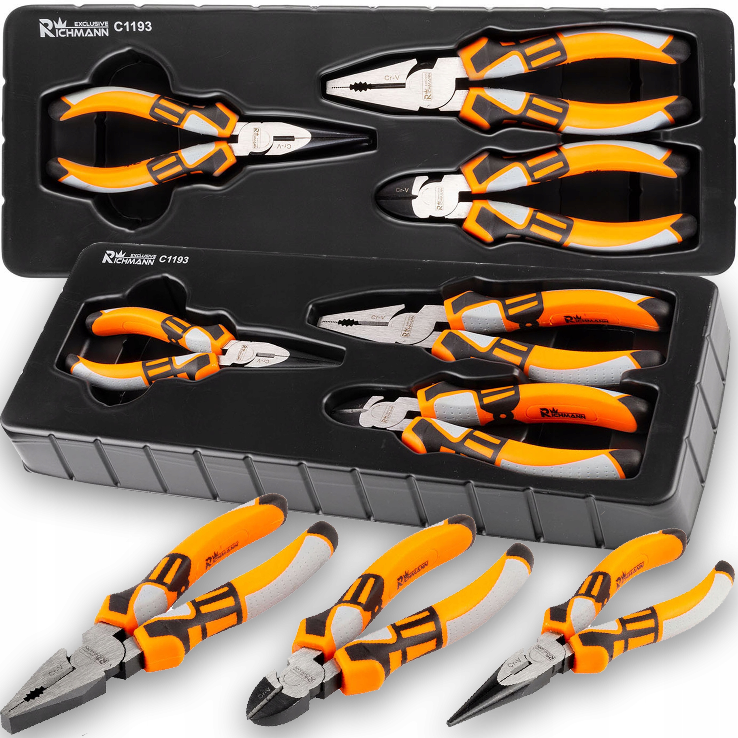 WKŁAD SZCZYPCE PROSTE TNĄCE UNIWERSALNE 3 ELEMENTY