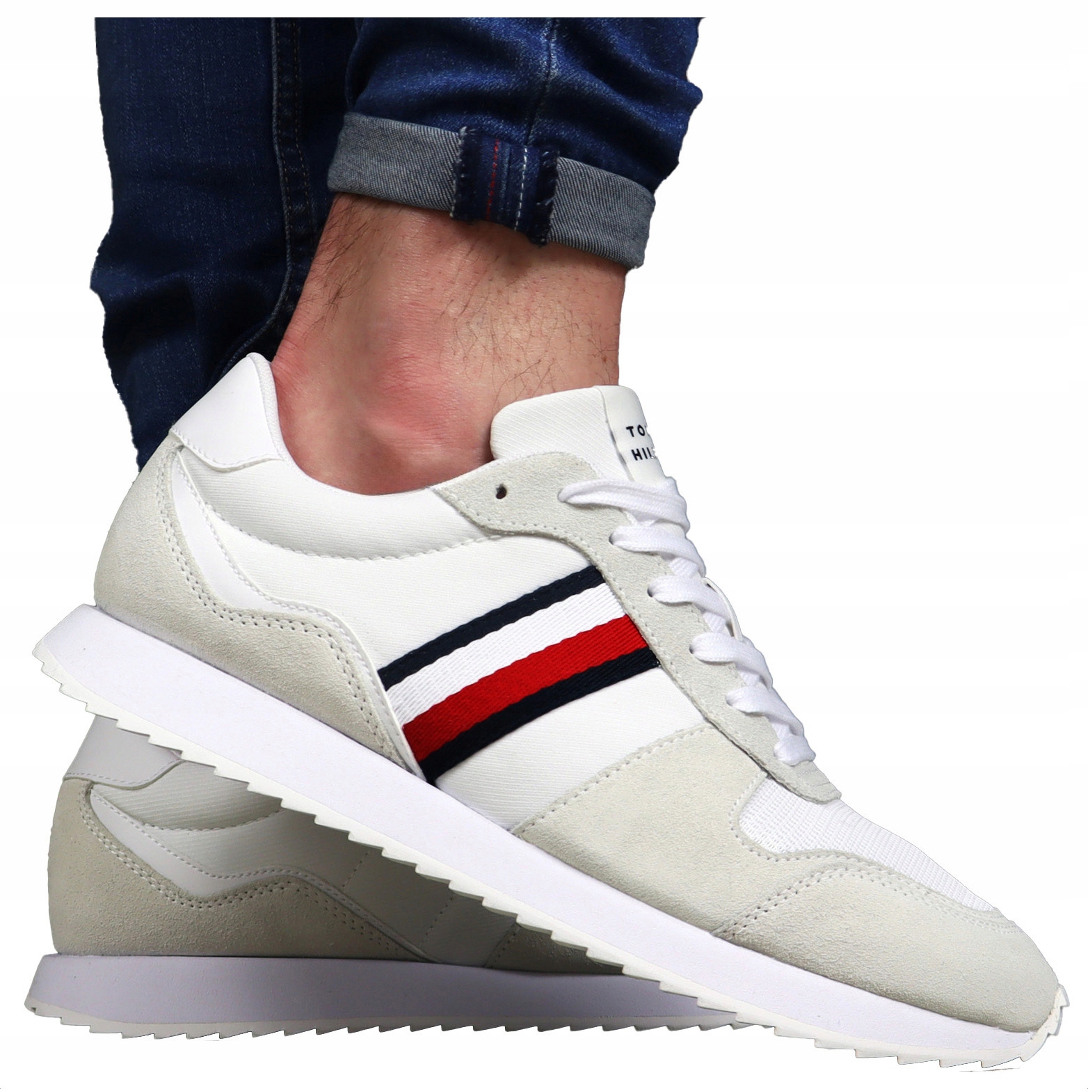 Tommy Hilfiger pánské boty Originál Kůže sportovní tenisky pohodlné Béžové