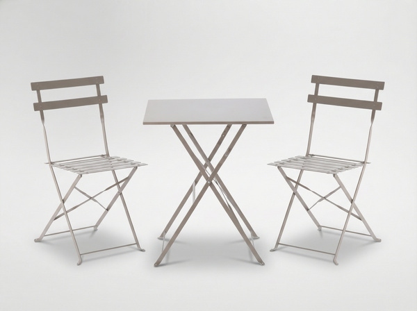 Sada záhradného nábytku kovová GardenLine šedá, 3 kusy