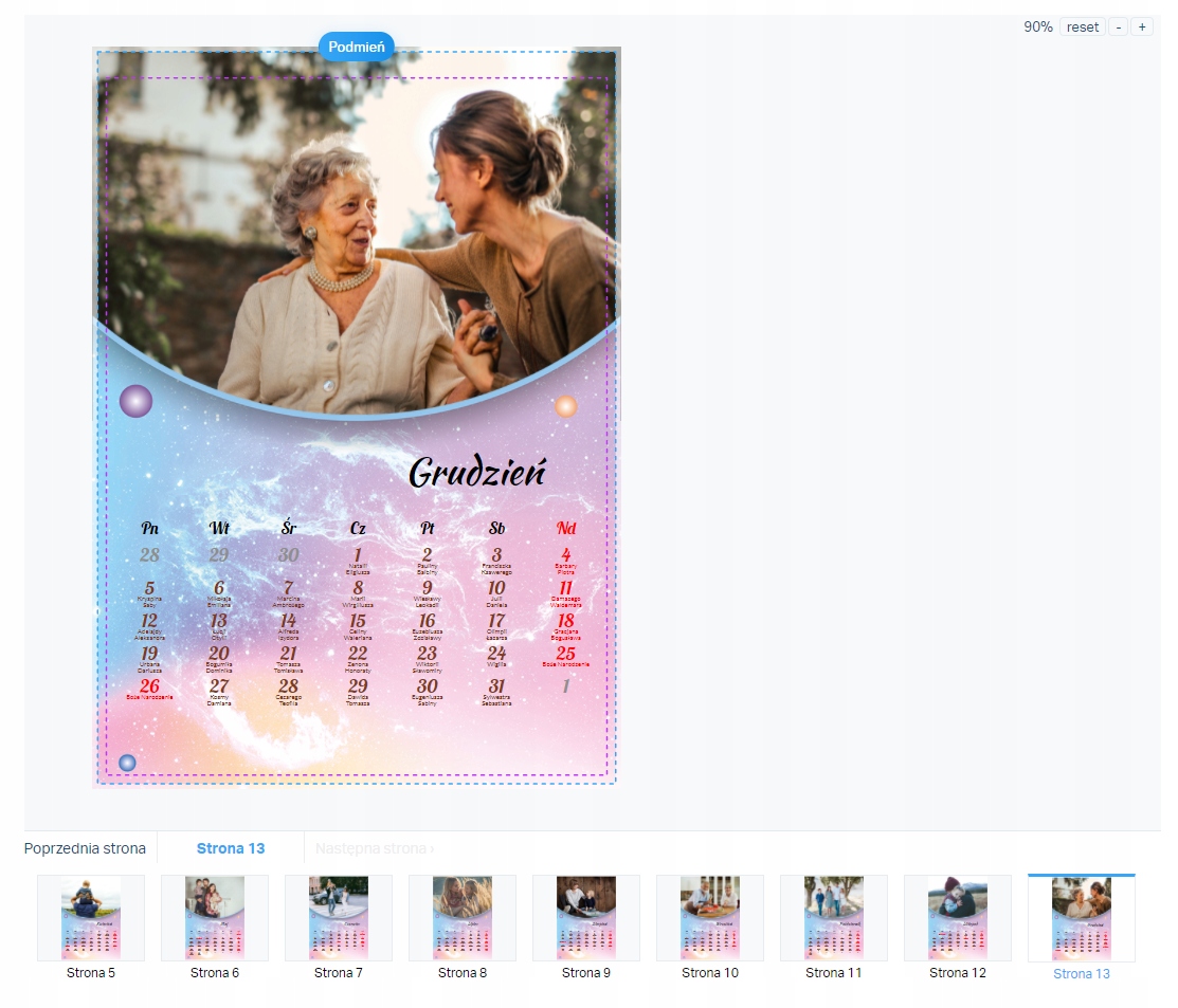 FOTOKALENDARZ A3 Twoje zdjęcia KREATOR 1szt Rozmiar inny