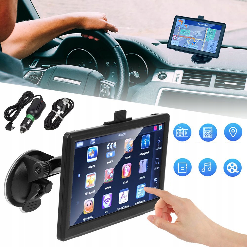 Nawigacja samochodowa Gps dla Ciężarówek Truck 7 Cali Ekran 8GB