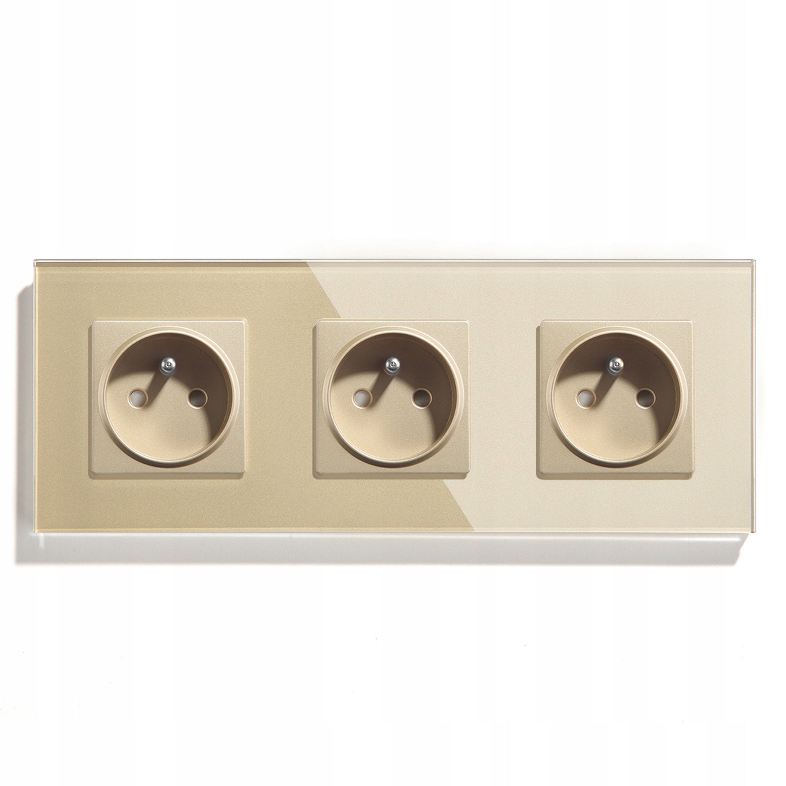 Elektrická Skleněná Zásuvka Trojitá Kontakt 16A Zásuvka 230V Rámeček 228 mm