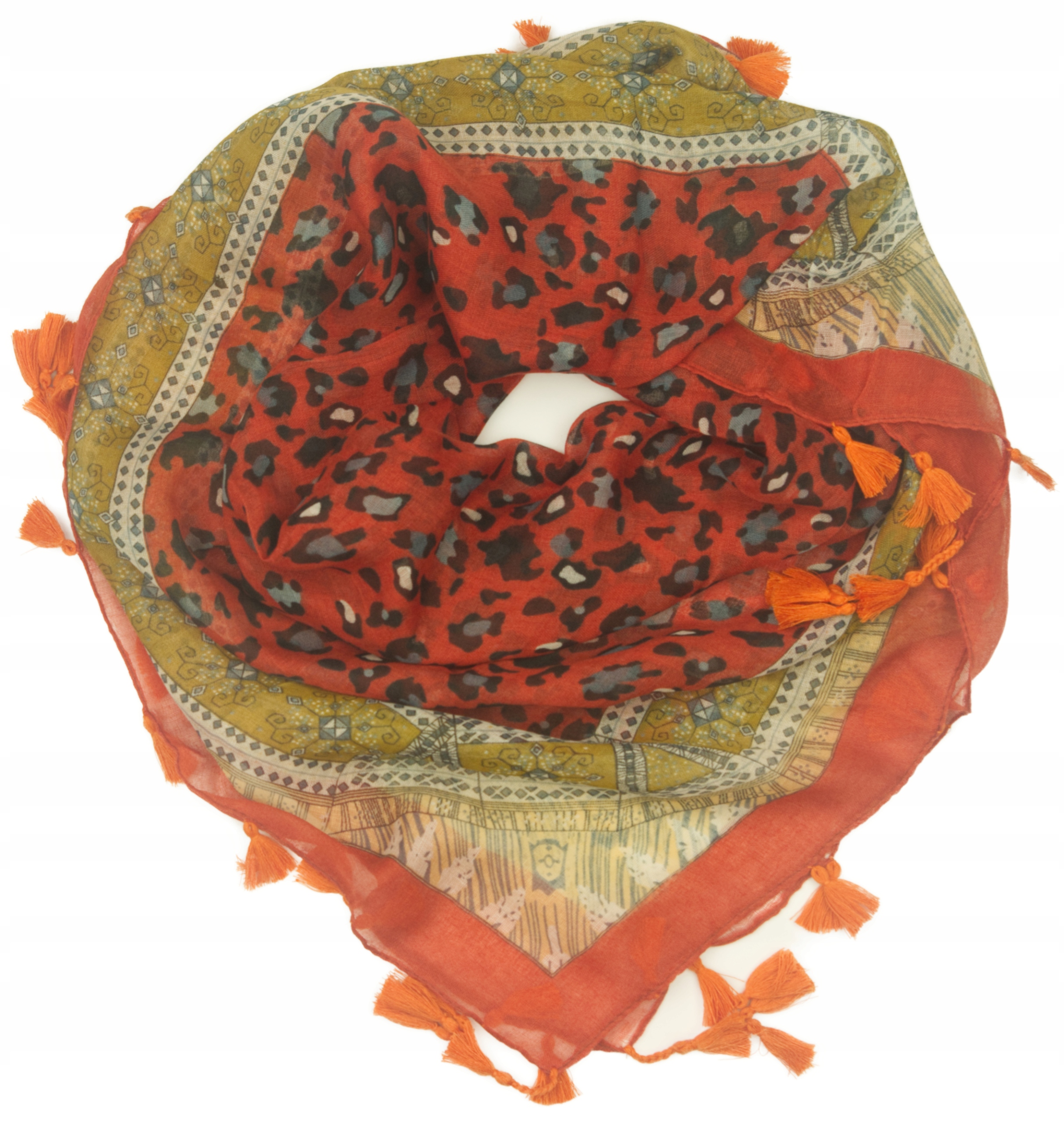 

Chusta apaszka Panterka - rudy/karmel/szary