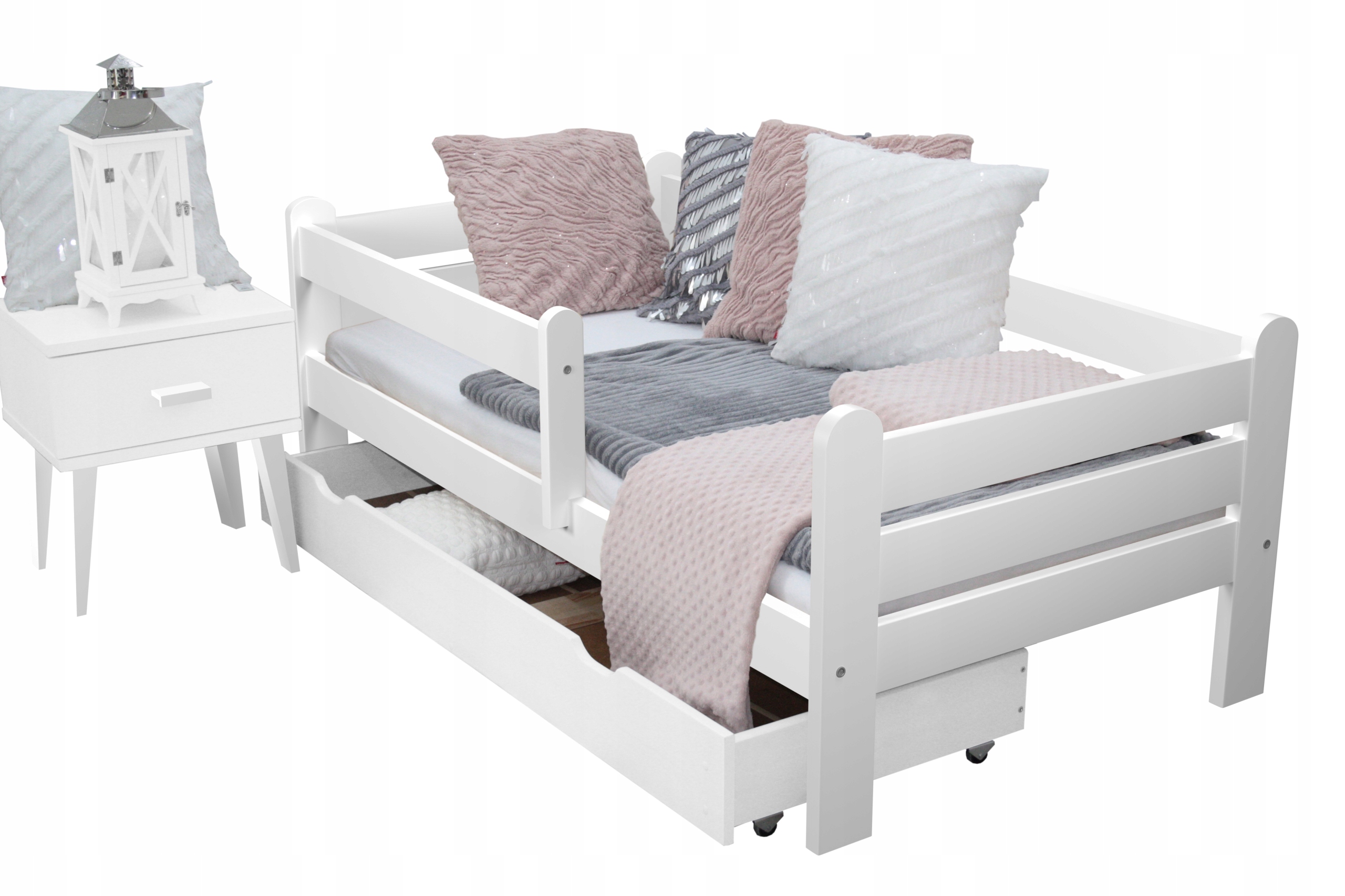 Белая детская кровать KUBUS 80x160 каркас Матрас