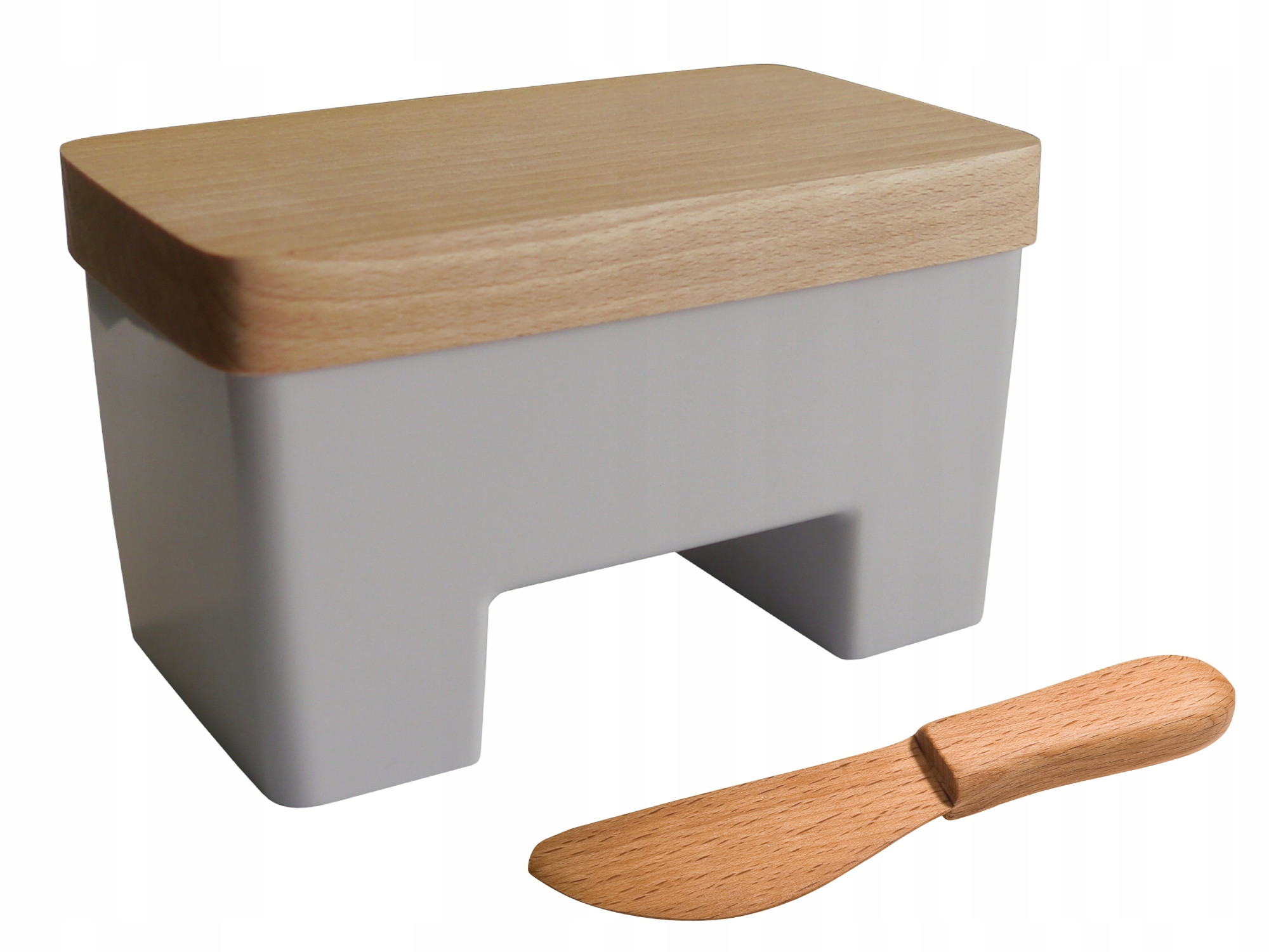 INTELIGENTNA MASELNICZKA WODNA MASELNICA LILA Z NOŻYKIEM DO MASŁA z POKRYWĄ