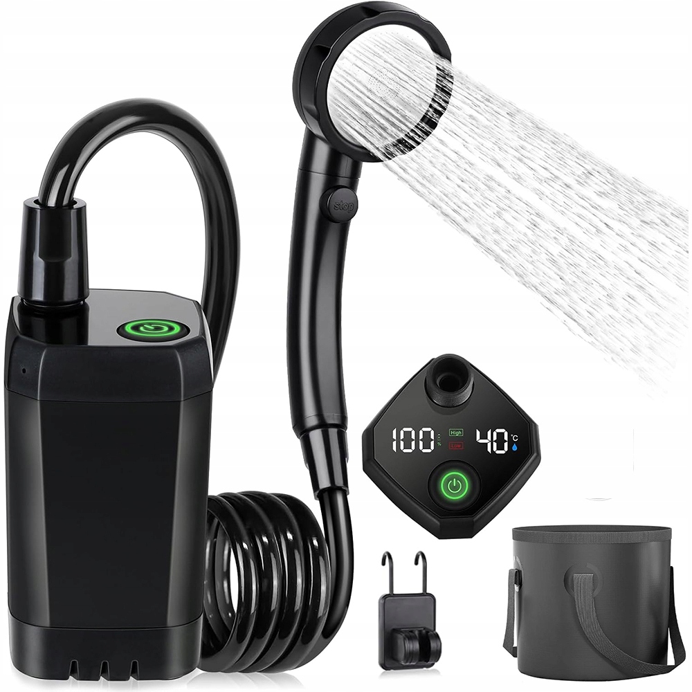 Turistická Bezdrátová Kempingová Sprcha S Led Indikátorem A Pumpičkou