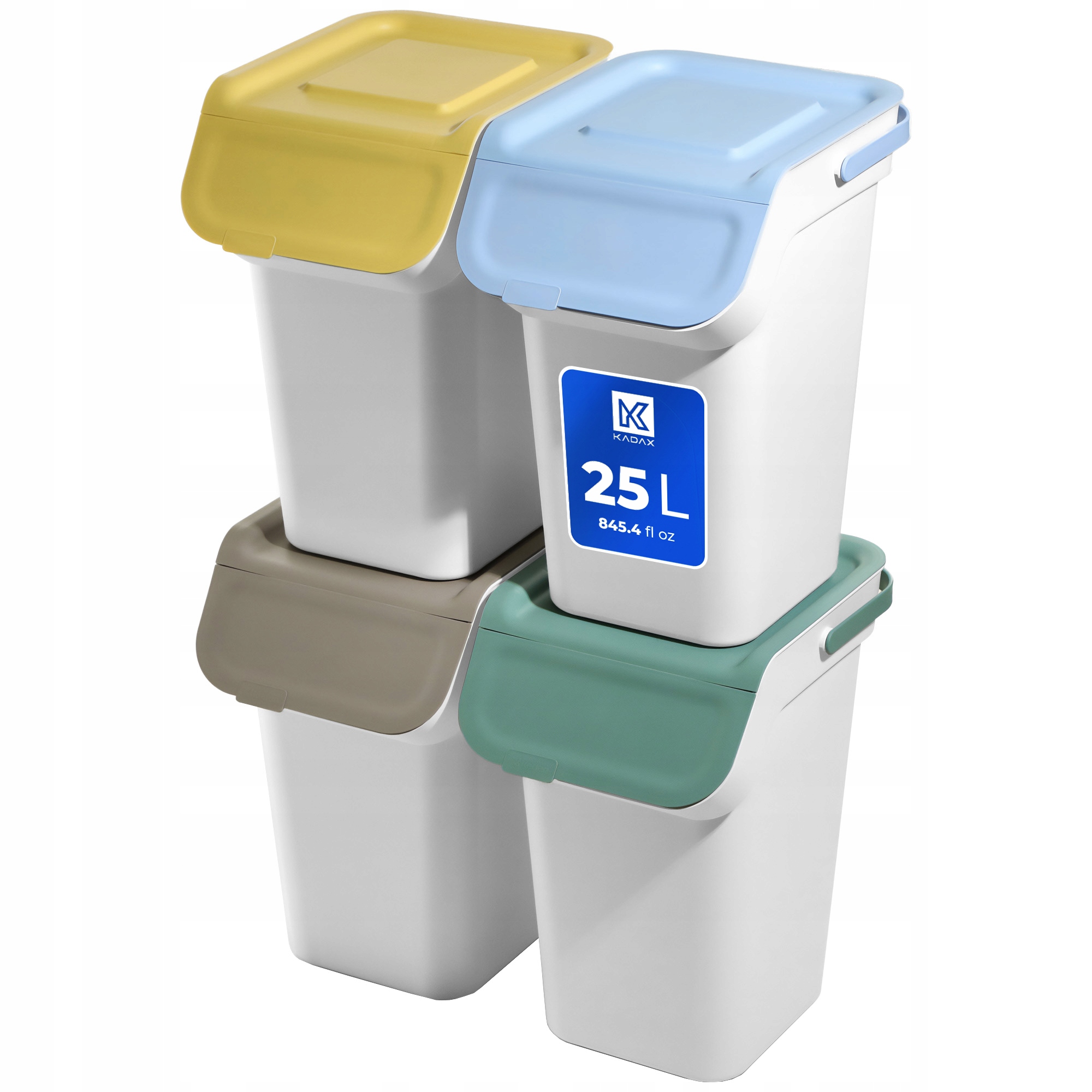 Levně Odpadkový Koš Nádoba 4x 25L Koše Na Třídění Odpadu Set Filtry
