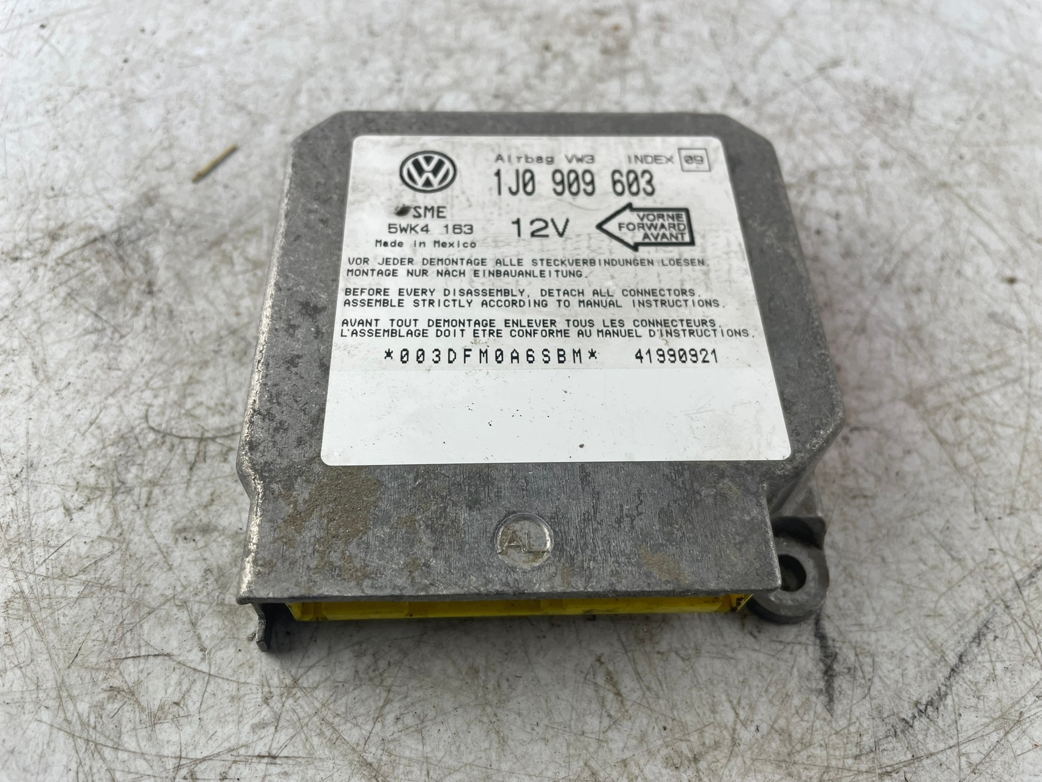 modulo sensor airbag 1J0 909 603 VW Skoda Felicia e Europa