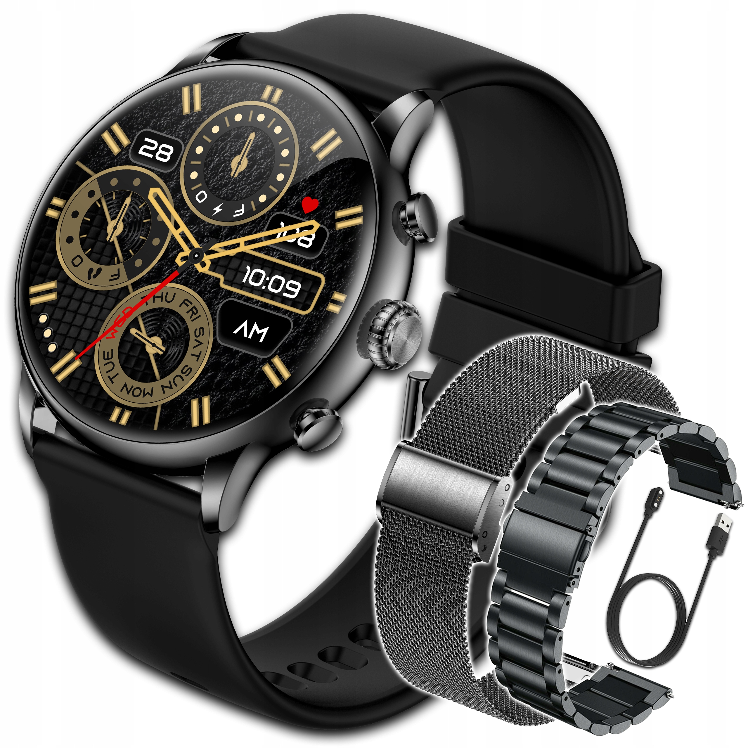 SMARTWATCH DAMSKI POLSKIE MENU ROZMOWY ZDROWIE SPORT AMOLED SMART WATCH PL Stan opakowania oryginalne
