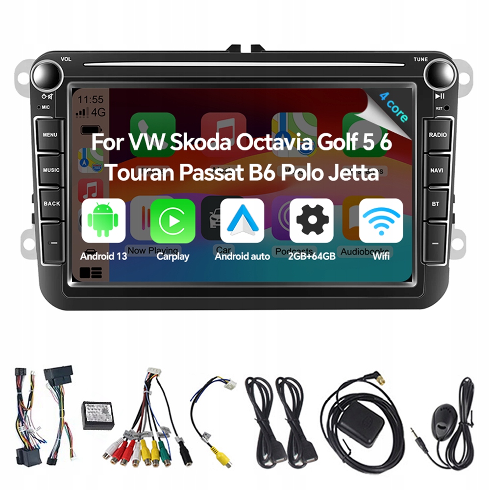 Rádio pre Volkswagen Seat Škoda Vw Passat B6 B7 Golf 5 V 6 VI Android Wifi
