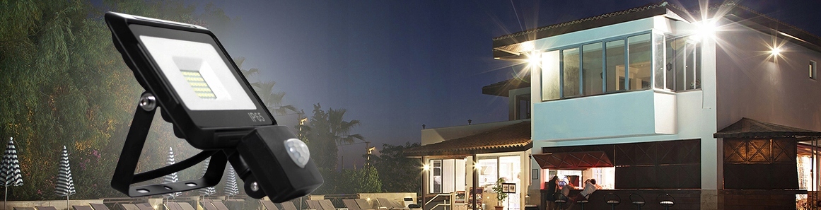 Lampa LED z fotokomórką czujnikiem ruchu zimna 20W Marka Berge