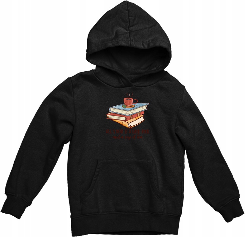 

Bluza Z Kapturem Książka Czarna 1 XL