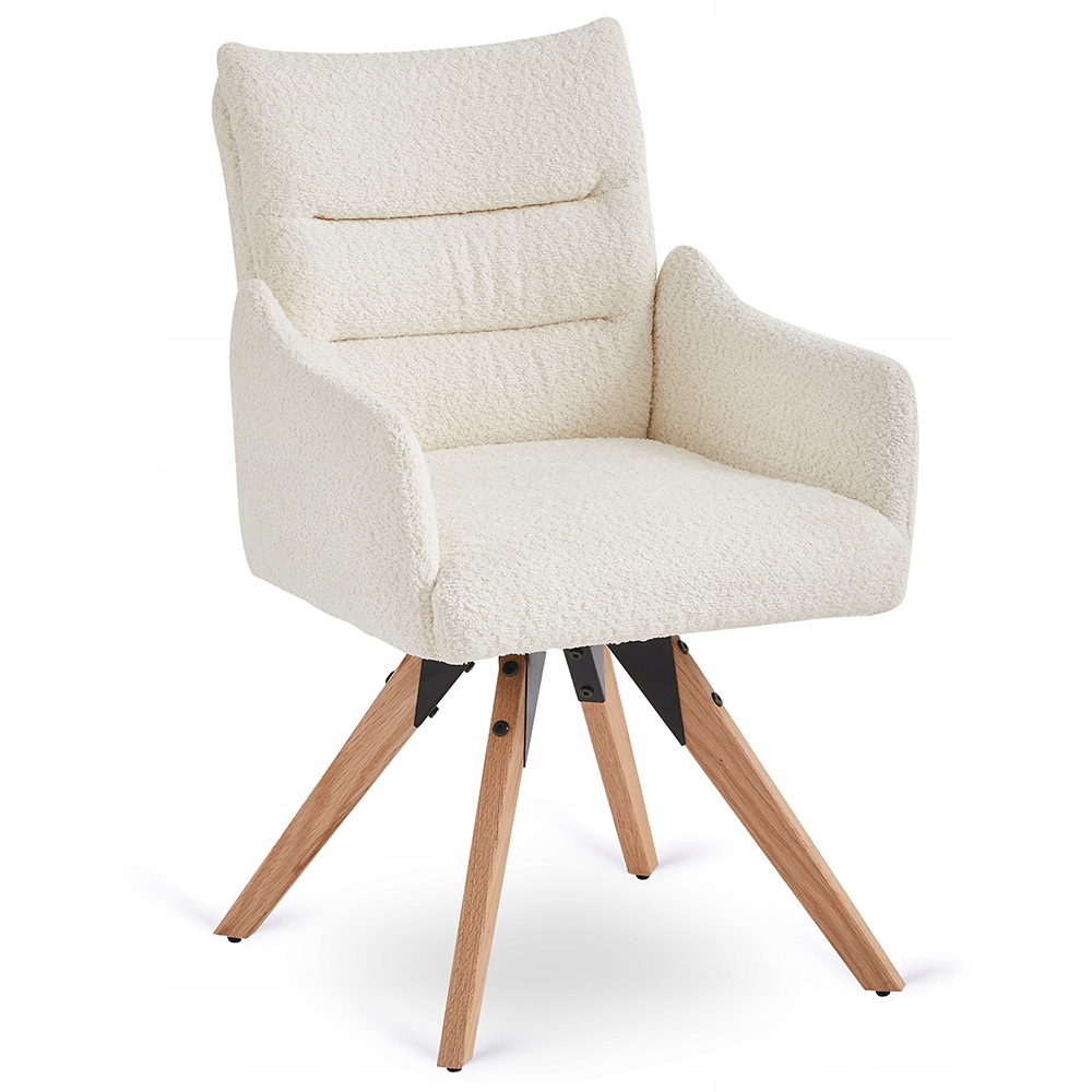 Otočné kelímkové křeslo čalouněné do jídelny v obývacím pokoji krémové Willa