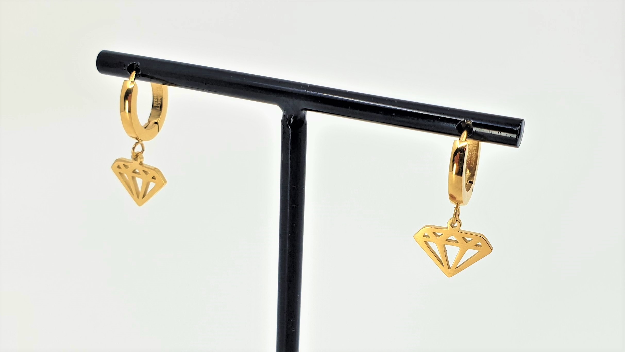 

715k Złote Kolczyki wiszące diament Blueberry 316L