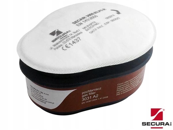 Maska SECURA 3100 CHEM opryski/ lakiery + 2 FILTRY Kod producenta SECURA3100-CHEM