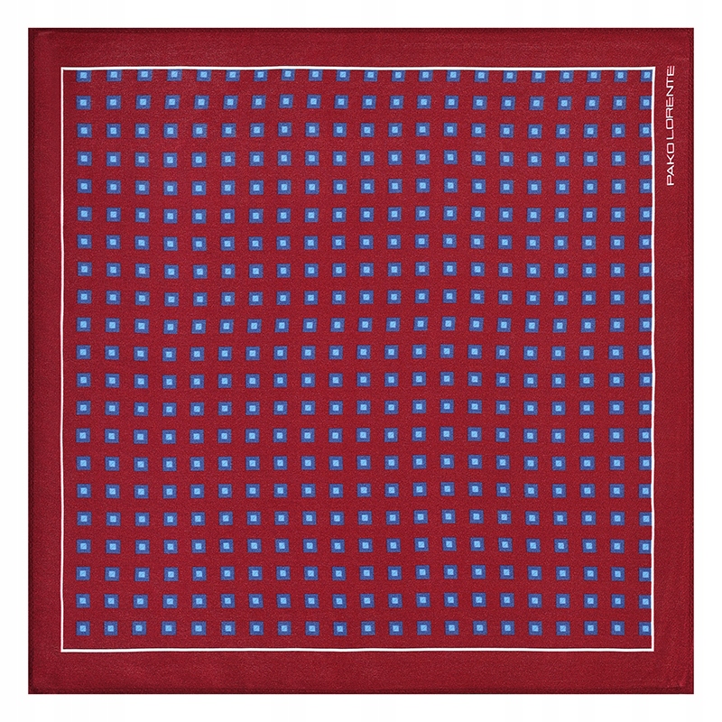 Červený kapesníček s mikrovzorkem ze 100% hedvábí Pako Lorente One Size