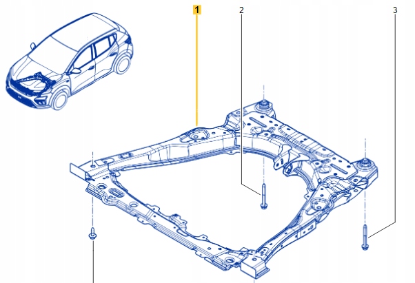 544015694R - САНИ КОЛЫБЕЛЬ БАЛКА ДВИГАТЕЛЯ SANDERO III STEPWAY