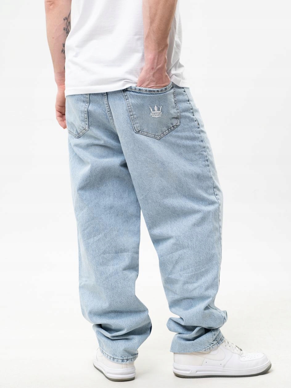 Džínové Kalhoty Baggy s poškozením Pánské modré Jigga Wear XL