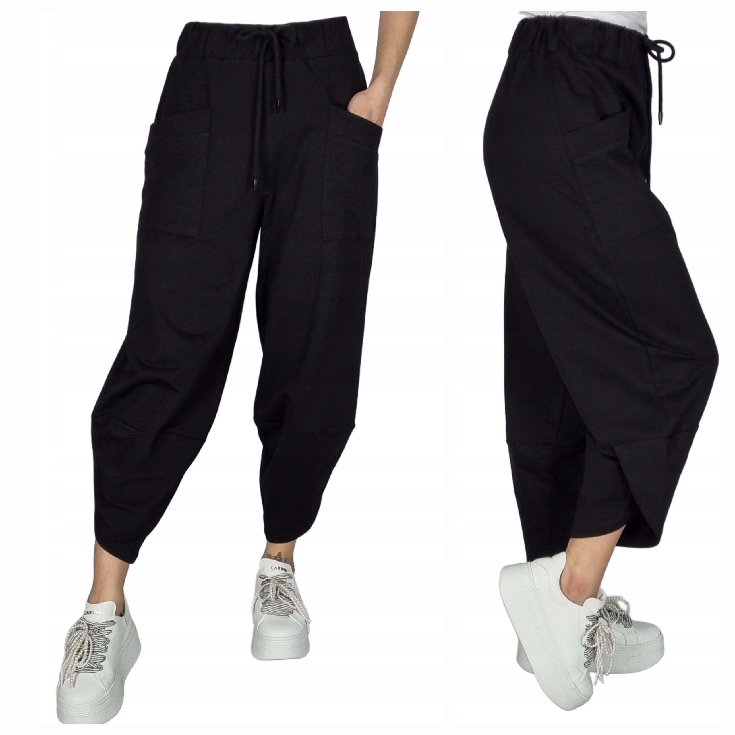 Megi Spodnie Dresowe Balloon Czarne Rozmiar S-m