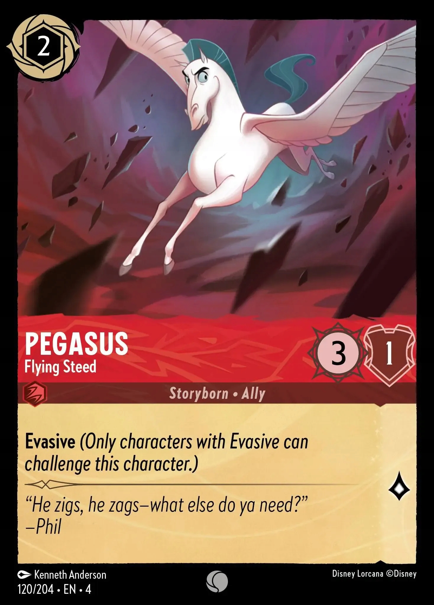 Disney Lorcana Pegasus Flying Steed 4URS #120