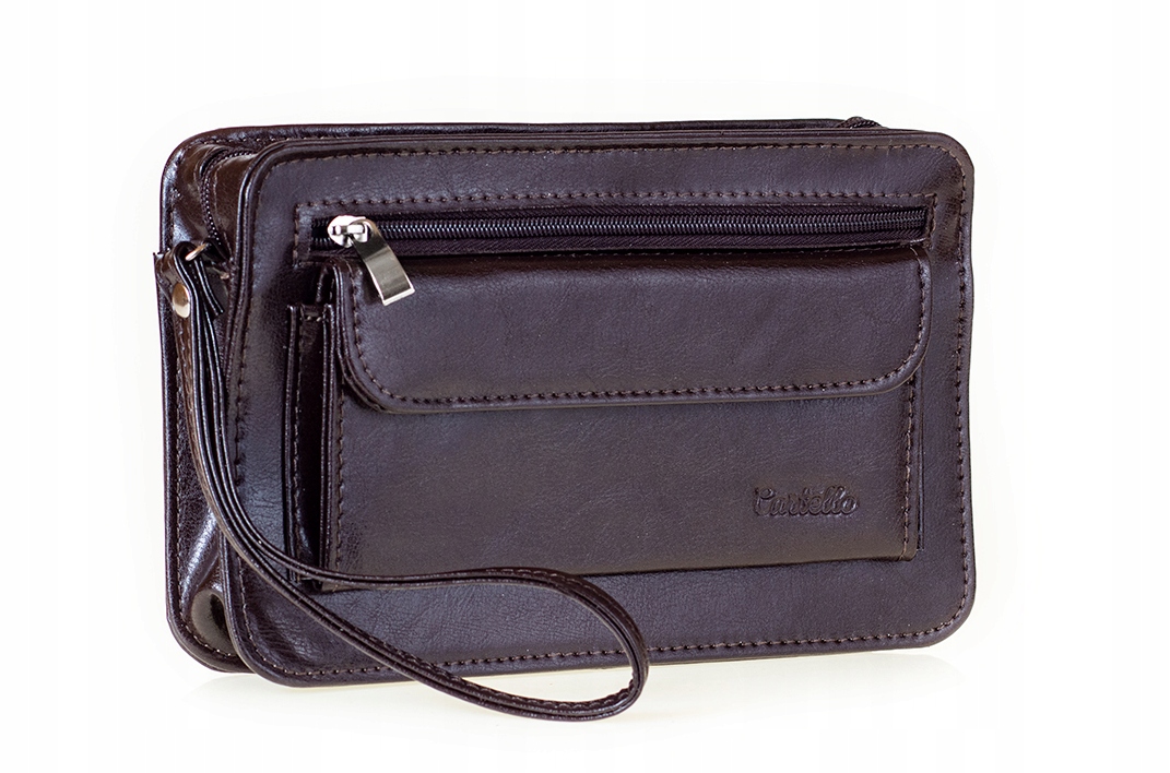 

Skórzana saszetka męska do ręki Cartello F803-2