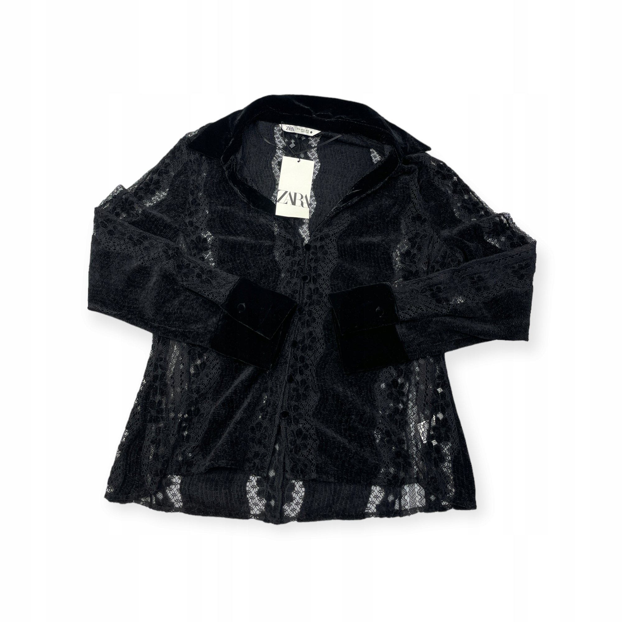 Dámská halenka s dlouhým rukávem černá Zara XL