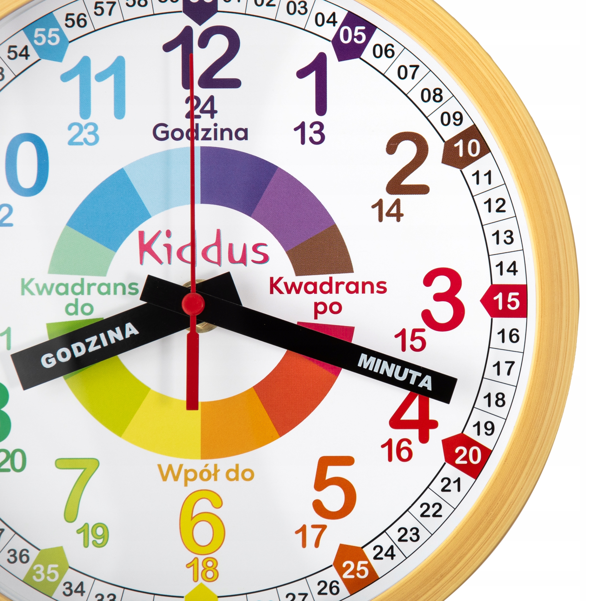 Kiddus Zegar ścienny dzieci Time Teacher. Cichy. Ćwiczenia do nauki godziny Marka inna