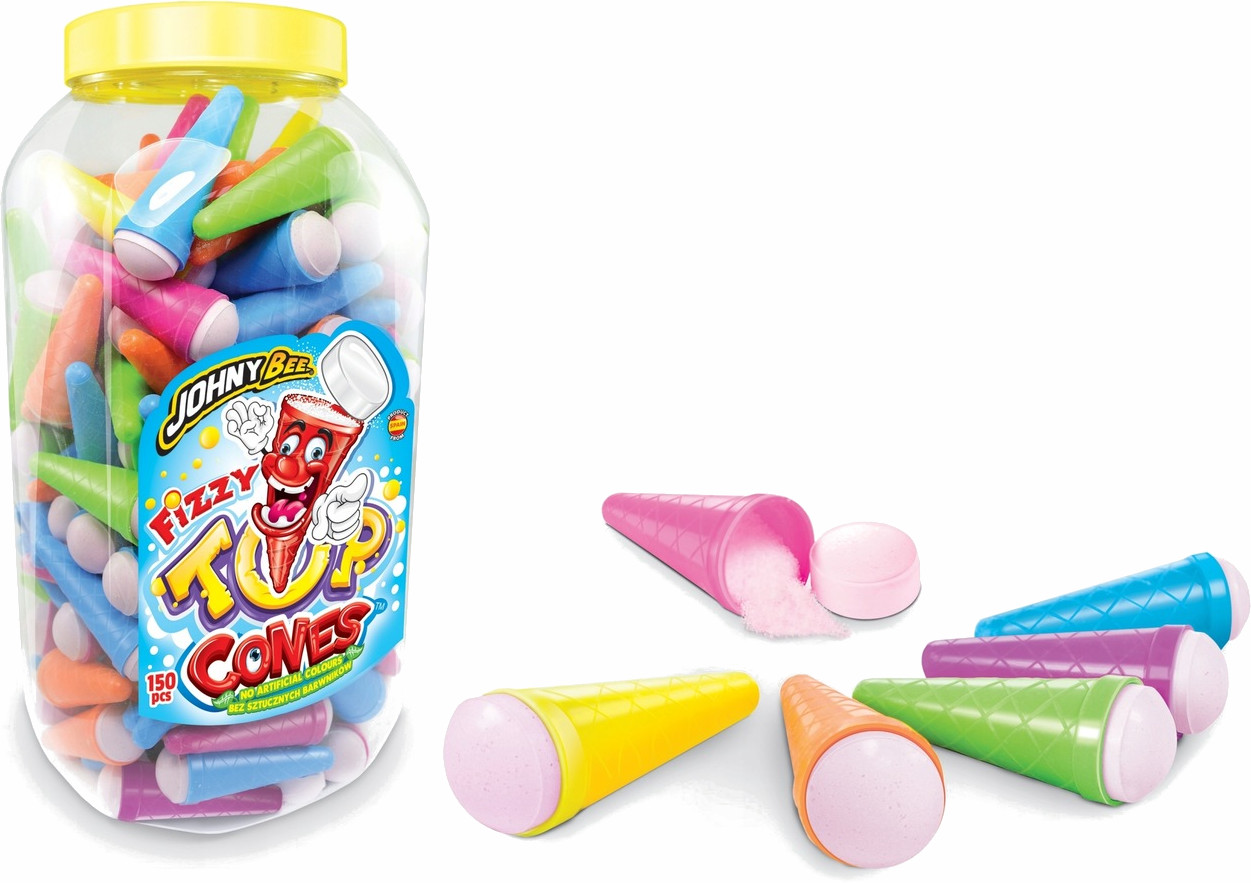 Johny Bee Top Cones Lizak Pudrowy z Musującym Proszkiem 12.5g