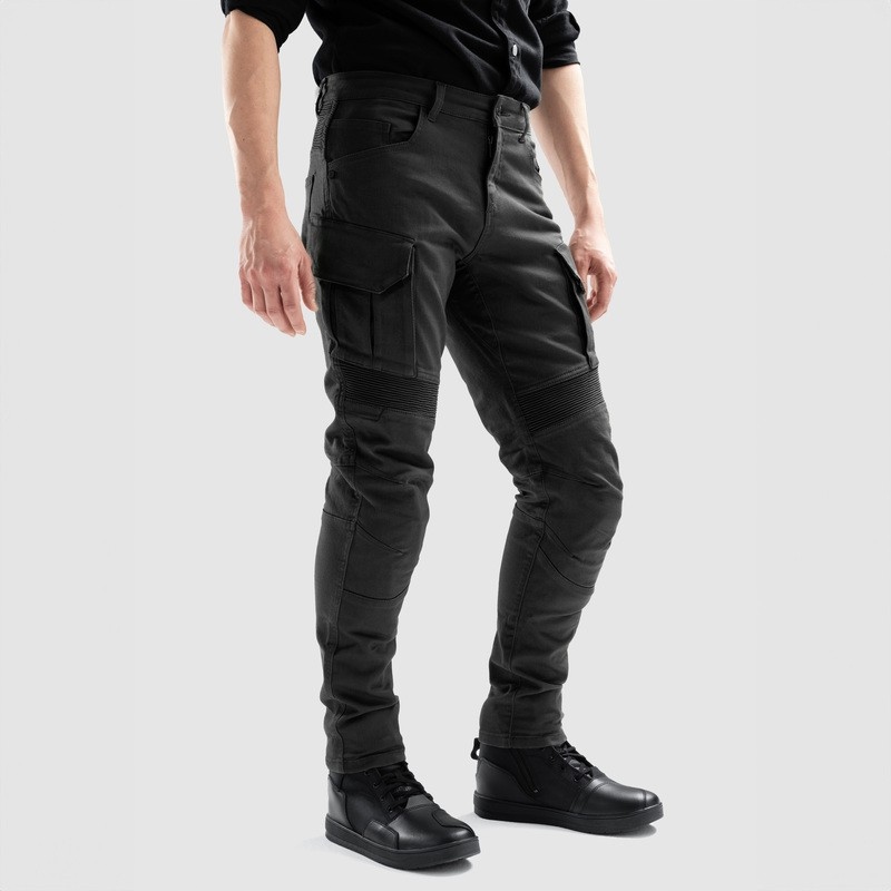 Motocyklové Džínsové Nohavice Ozone Faster Tapered Fit Black W30L34 30/34