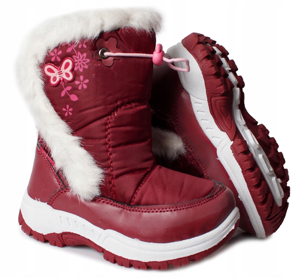 Czarne śniegowce kozaki ciepłe wodoodporne futerko 34 Płeć dziewczynki