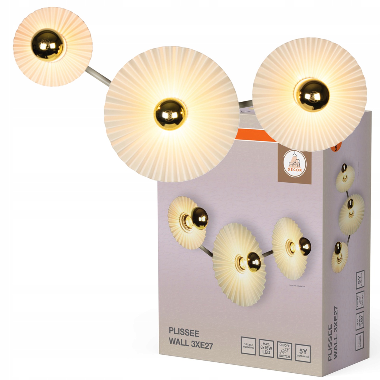 Nástenná lampa Stropný reflektor Led Spot 3x E27 Béžová Dekorácia Osram