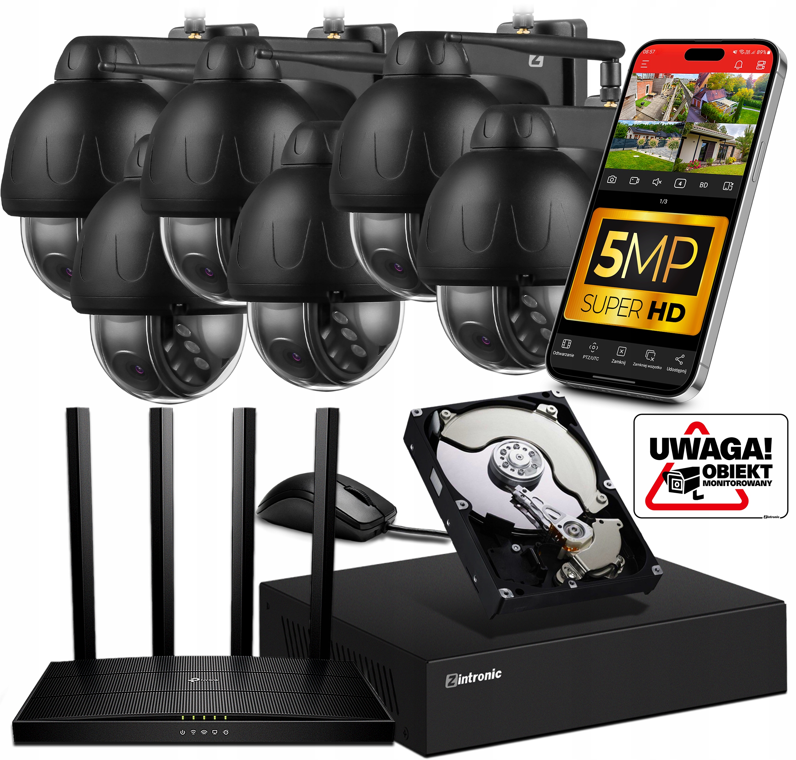 Sada Monitorovania WiFi 6 rotačných Kamer 5MPx Audio, Detekcia Osôb