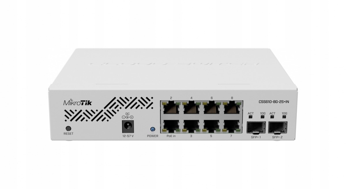 Mikrotik Přepínač 8x1GbE 2xSFP+ CSS610-8G-2S+IN