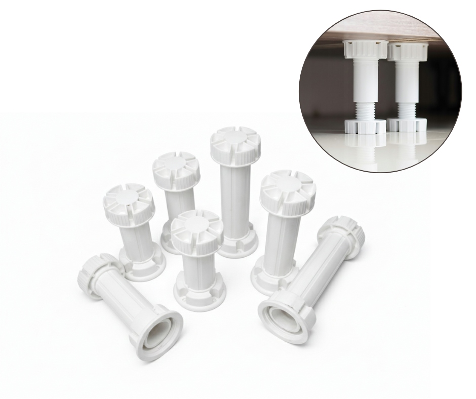 100 x Kuchyňská Regulovatelná Noha Nábytková 10 cm Stopka Do Skříněk Nábytkových Skříněk